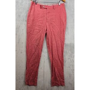 Lauren Ralph Lauren 100% Linen Pants Dusty Rose Pink Black Label 34X33